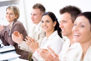 team clapping, celebrating success